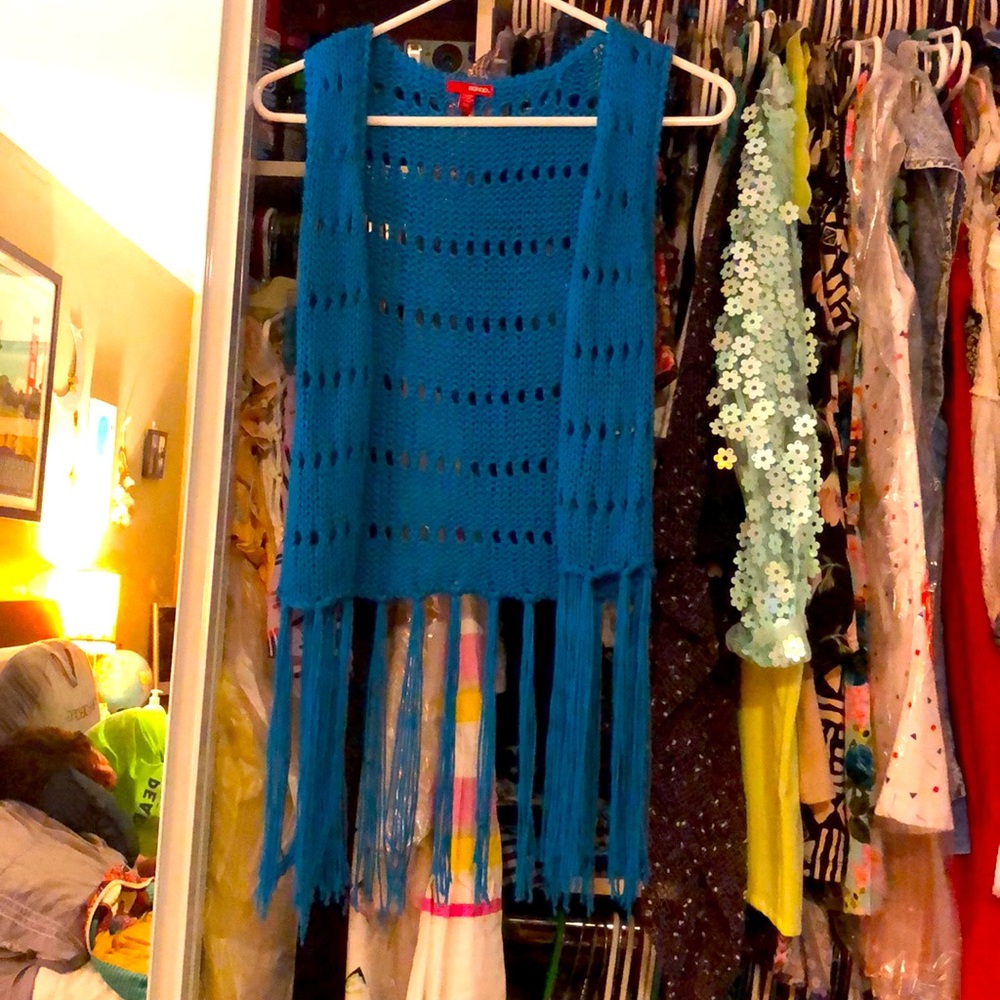 Crochet blue vest